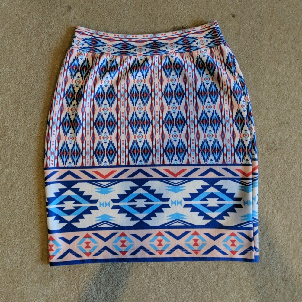 Aztec patterned pencil skirt from stitch fix
